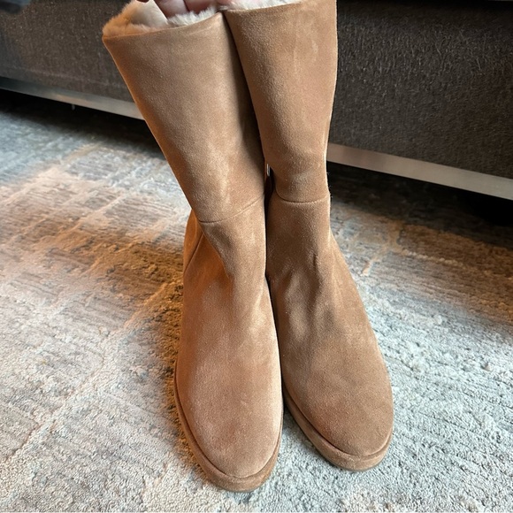 AQUATALIA Weatherproof Imperia Faux‎ Fur Lined Suede Wedge Boots Size 9.5
Tan - Picture 4 of 9